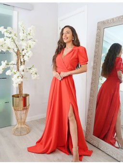 VESTIDO DE FIESTA ANALÍA MANGA CORTA