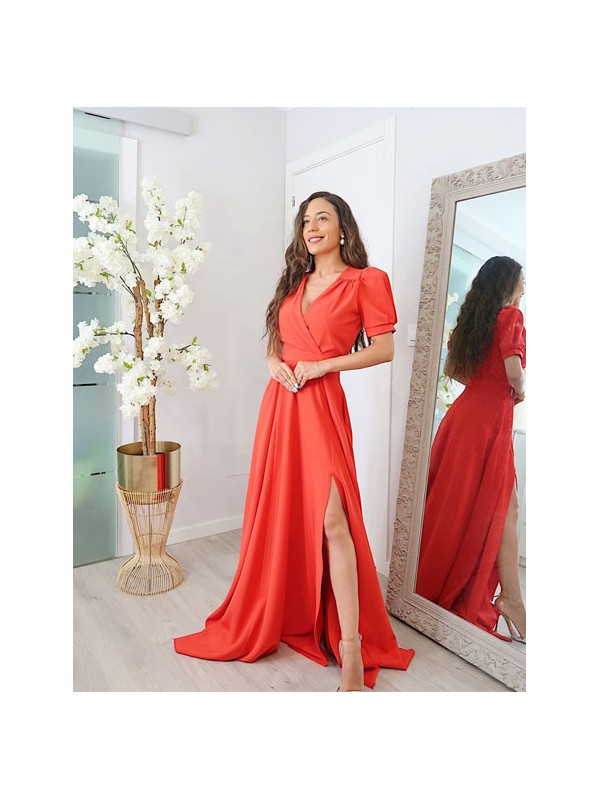 VESTIDO DE FIESTA ANALÍA MANGA CORTA