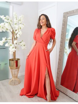 VESTIDO DE FIESTA ANALÍA MANGA CORTA