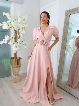 VESTIDO DE FIESTA ANALÍA MANGA CORTA