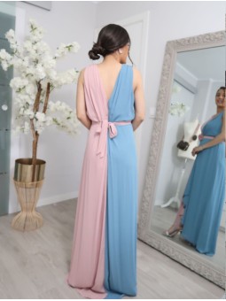 VESTIDO DE FIESTA BICOLOR