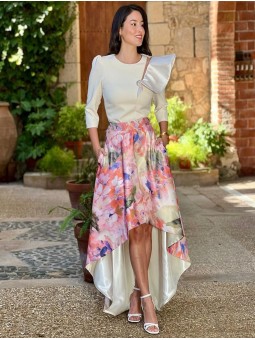 FALDA DE FIESTA ASIMETRICA