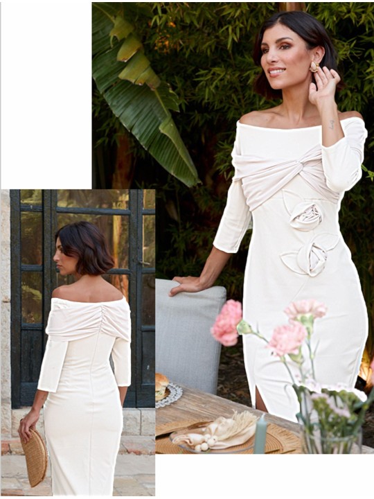 VESTIDO MIDI LOURDES NOVIA