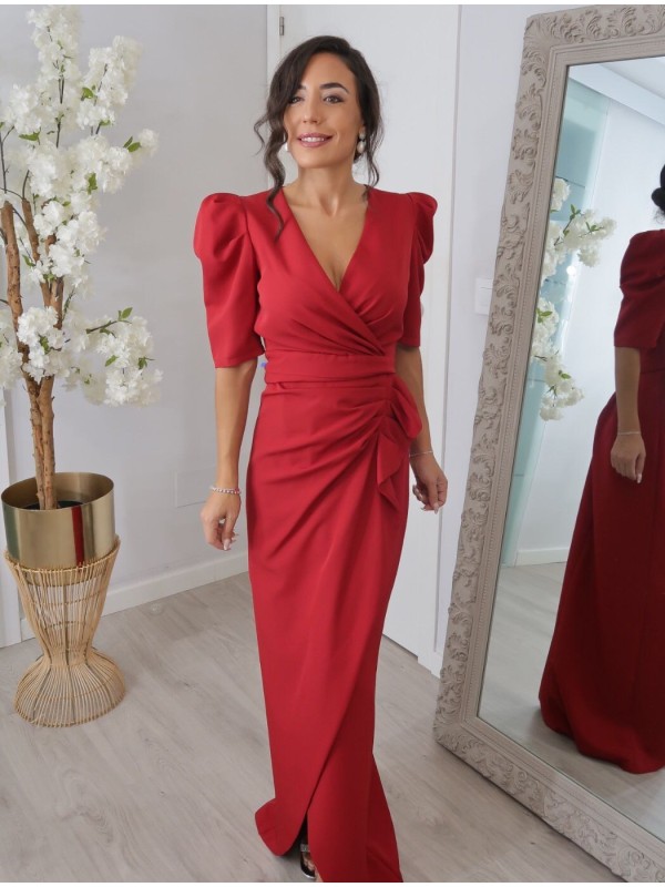 VESTIDO LARGO AMBER MANGA CORTA