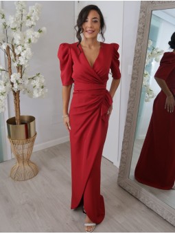 VESTIDO LARGO AMBER MANGA CORTA