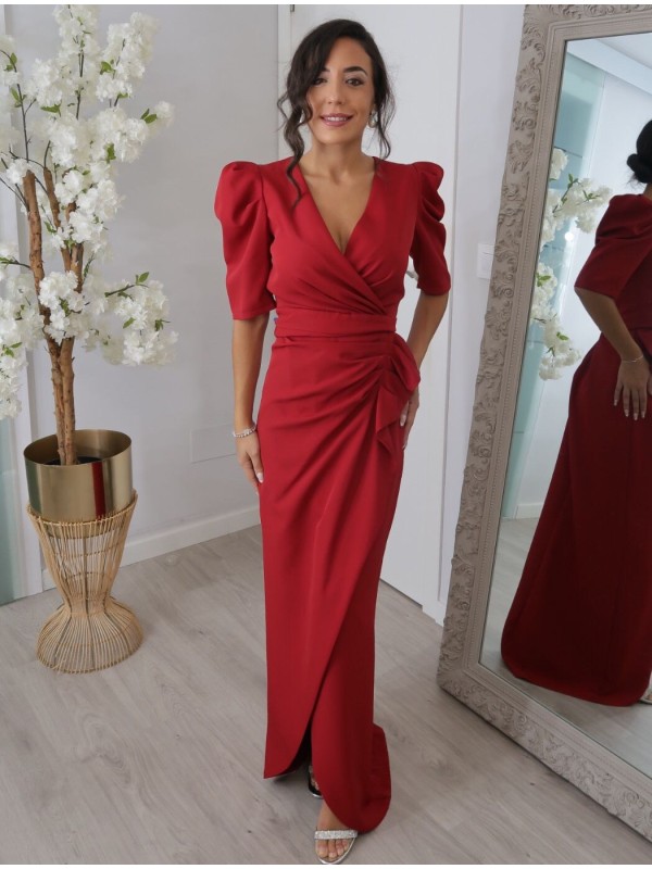 VESTIDO LARGO AMBER MANGA CORTA