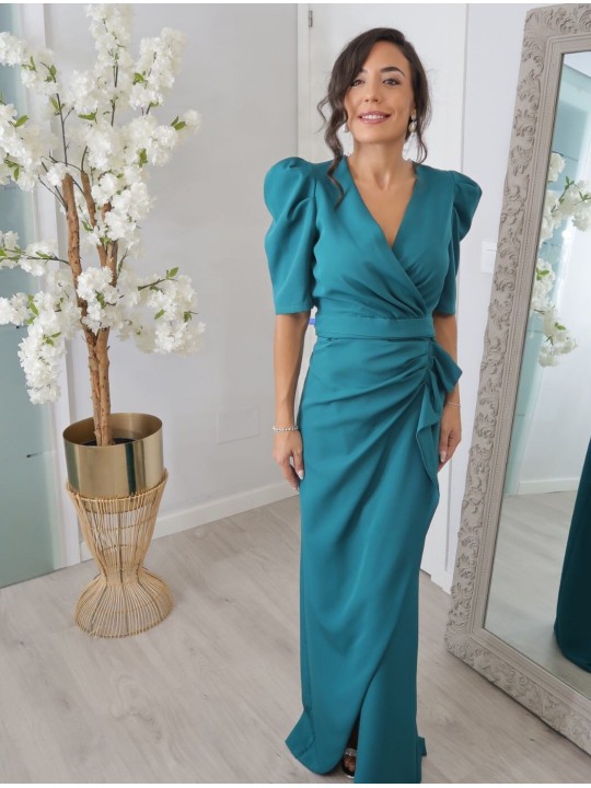 VESTIDO LARGO AMBER MANGA CORTA