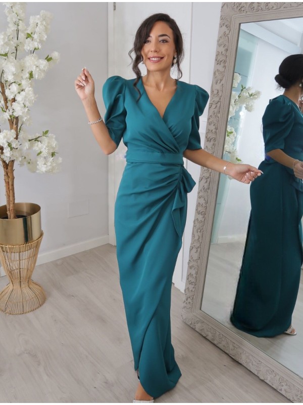 VESTIDO LARGO AMBER MANGA CORTA