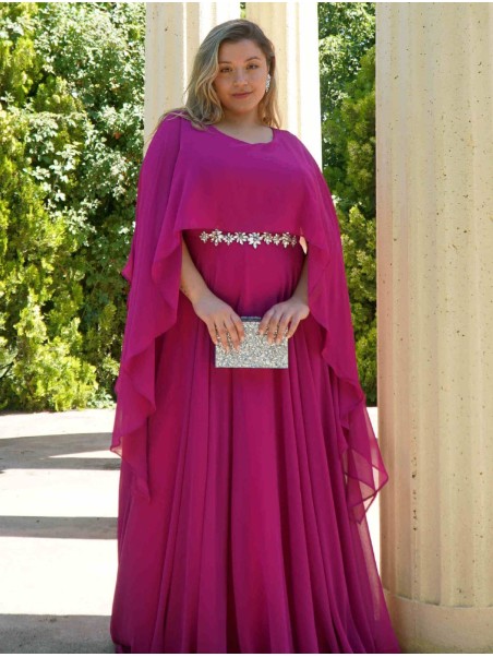 VESTIDO DE FIESTA CAPA JOYA