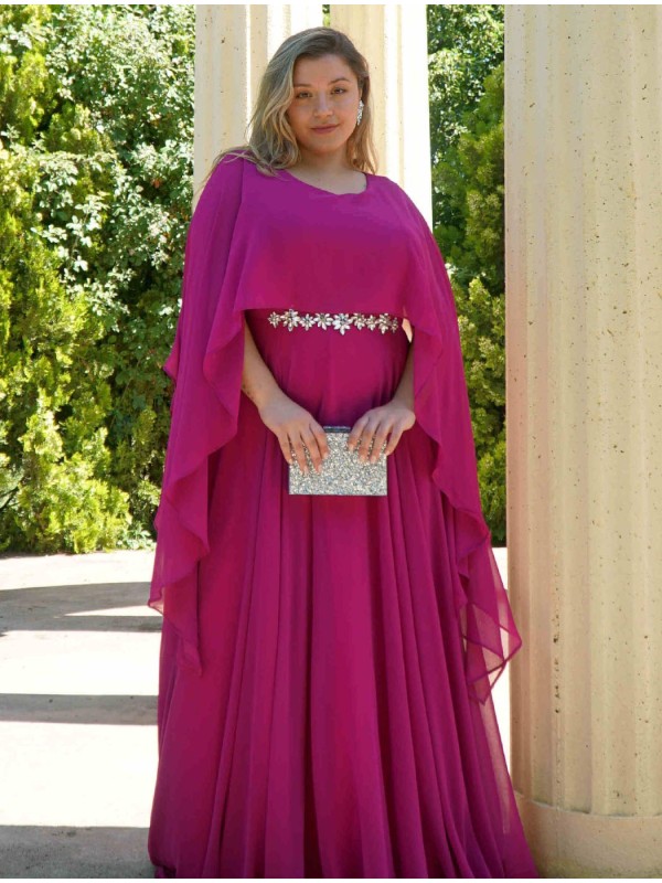 VESTIDO DE FIESTA CAPA JOYA