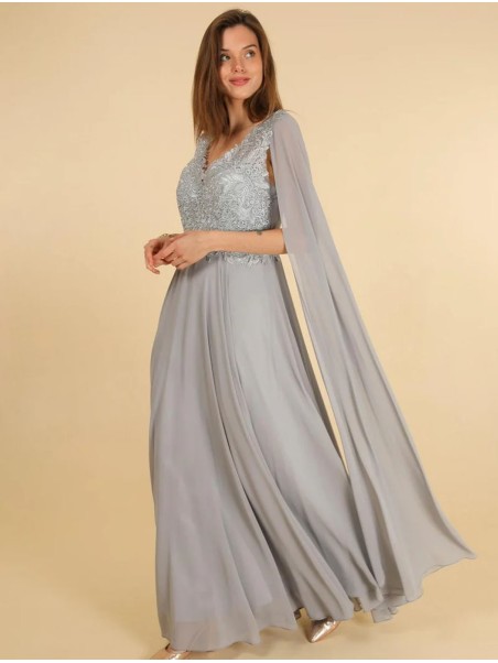 VESTIDO DE FIESTA VICTORIA MANGA CAPA