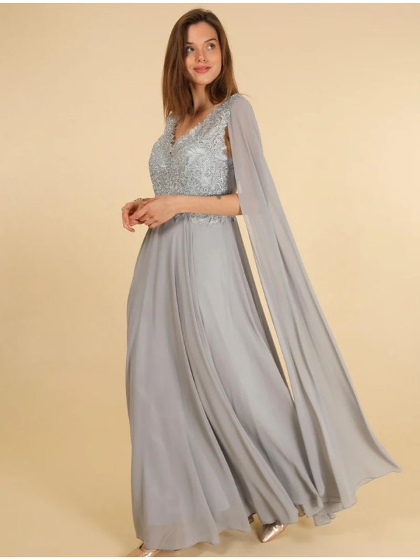 VESTIDO DE FIESTA VICTORIA MANGA CAPA