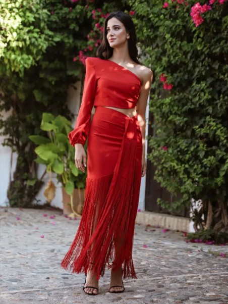 VESTIDO DE FIESTA CHENOA FLECOS