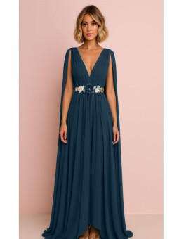 VESTIDO DE FIESTA SANTORINI MANGAS CAPA