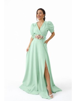 VESTIDO DE FIESTA ANALÍA MANGA CORTA