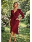 VESTIDO DE FIESTA FLECOS LISO