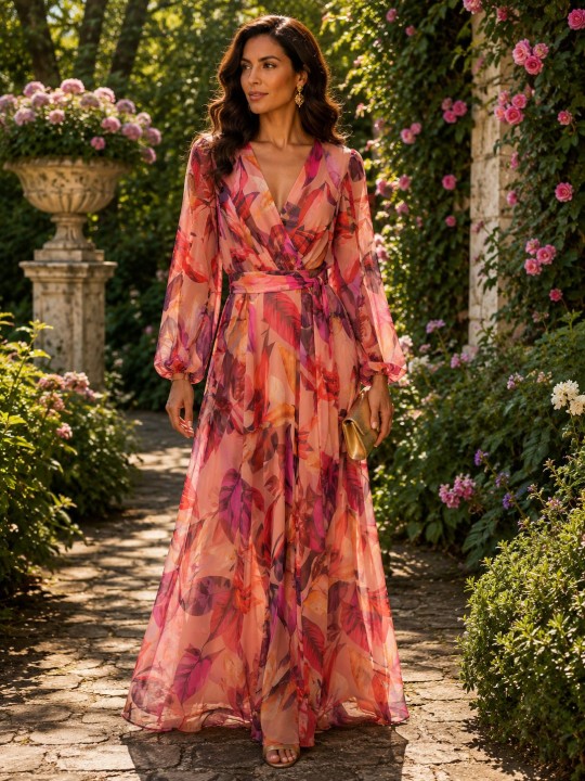 VESTIDO DE FIESTA ROMA ESTAMPADO