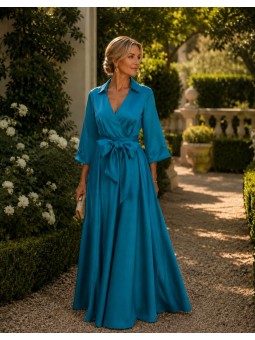 VESTIDO DE FIESTA CAMISERO LARGO