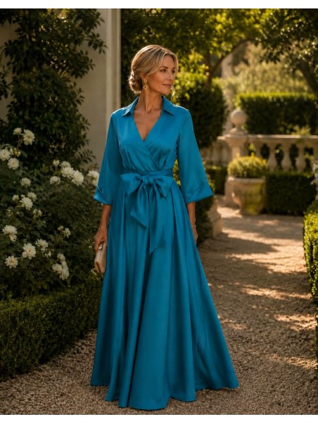 VESTIDO DE FIESTA CAMISERO LARGO