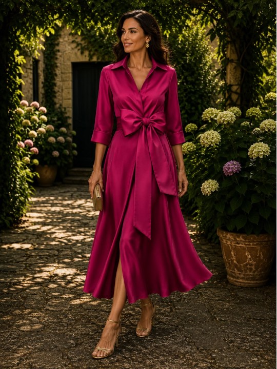VESTIDO DE FIESTA CAMISERO MIDI
