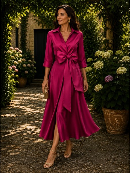 VESTIDO DE FIESTA CAMISERO MIDI