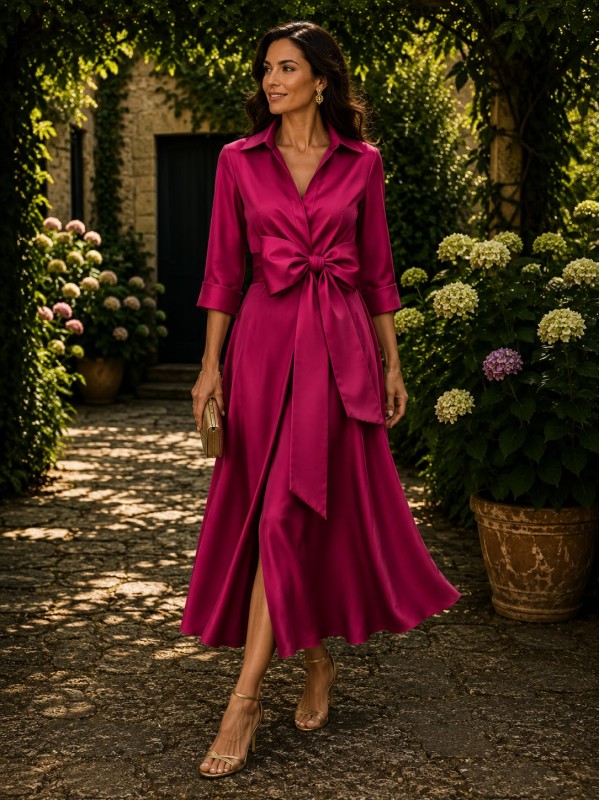 VESTIDO DE FIESTA CAMISERO MIDI