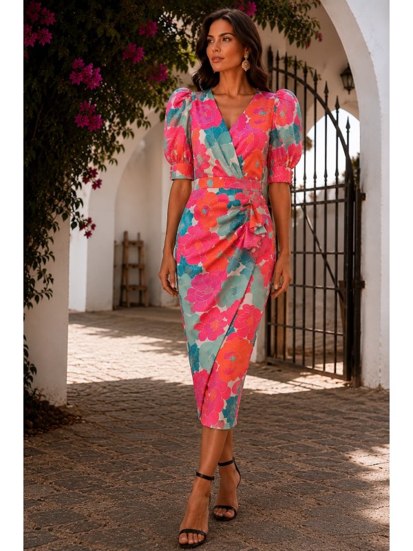VESTIDO DE FIESTA AMBER ESTAMPADO