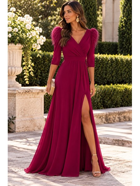 VESTIDO DE FIESTA PAULA PLUMAS