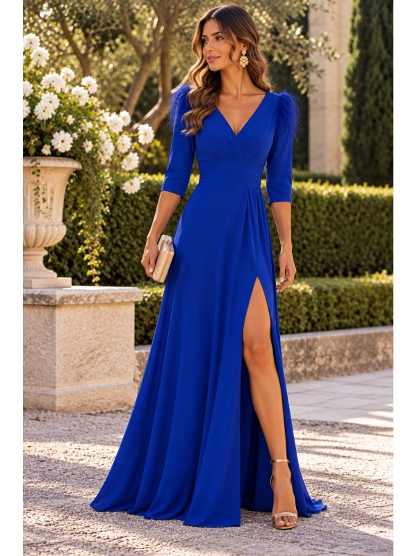 VESTIDO DE FIESTA PAULA PLUMAS