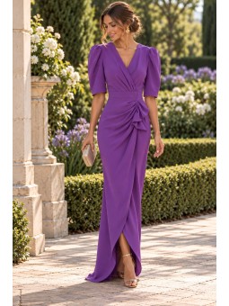 VESTIDO LARGO AMBER MANGA CORTA