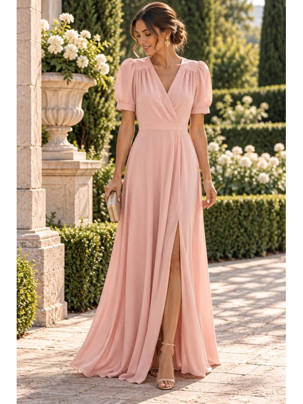 VESTIDO DE FIESTA ANALÍA MANGA CORTA