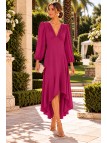 Vestido Buganvilla de Invitada de Boda | Escote en V y Falda Asimétrica
