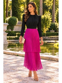 FALDA DE FIESTA MIDI FLECOS