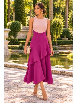 VESTIDO DE FIESTA BICOLOR